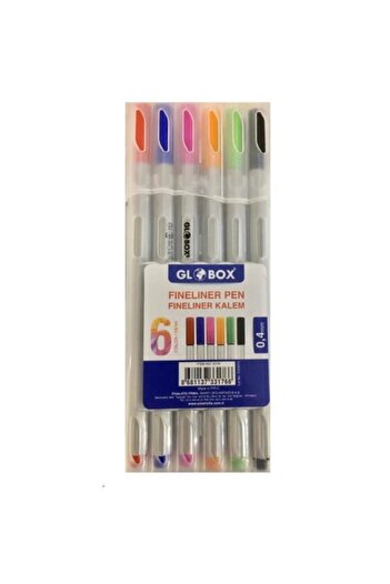 Globox Fineliner Pen 6 Plastic Box 0.4mm Glbx3176