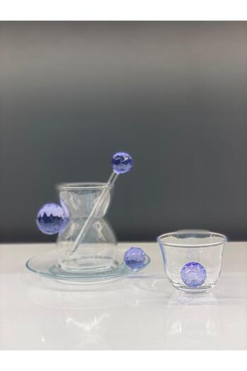 Saray Ottoman handicraft CRYSTAL HANDLE TEAP COFFEE SET
