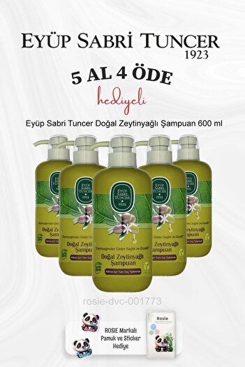 Eyüp Sabri Tuncer 600 ml Natural Olive Oil Shampoo - 5 Al Rosie Cotton