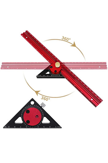 BGA Carpenter Angle Finder Miter Ruler 400mm 360 Degree Drawing Ruler