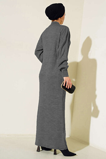 Bigdart 15900 Hijab Knitwear Dress - Anthracite