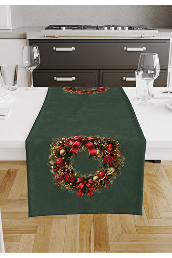 Filamente Christmas Patterned Digital Printed Runner - New Year 140X40 cm