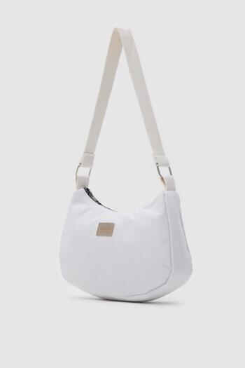 Cosmomiss White K24 Zippered Closure Baguette Women's Casual Hand and Shoulder Bag B:16 E:23 W:6