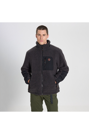 WRANGLER Zippered Sherpa Jacket Anthracite Men's Jacket