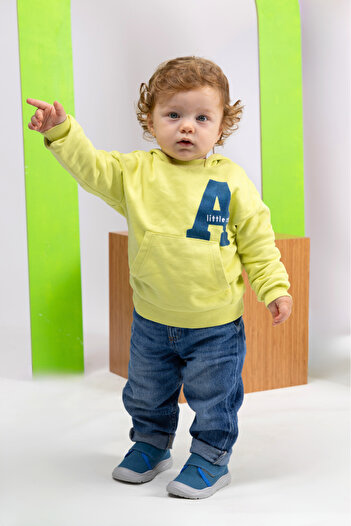 kids A more Wide Tek Cırtlı İçi Peluş Kürklü Anatomik Erkek Bebek Ayakkabısı Mavi