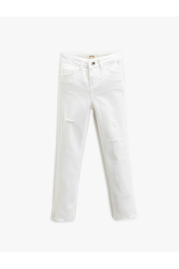 Koton Basic Jeans 5 Pockets Slim Fit Frayed