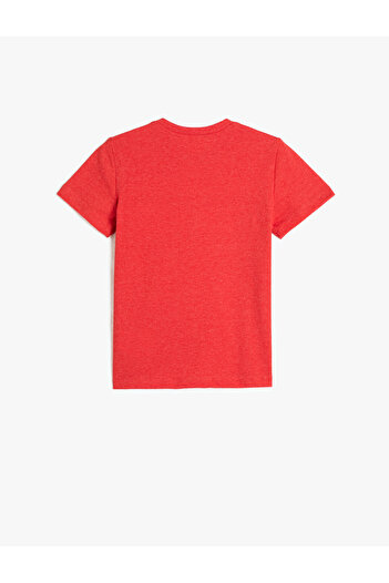 Koton T-shirt z krótkim rękawem i okrągłym dekoltem, z wytłoczonym nadrukiem
