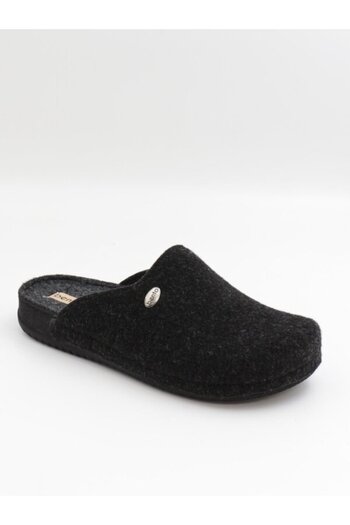 BENTO Men's Felt Winter Black House Slippers 12115