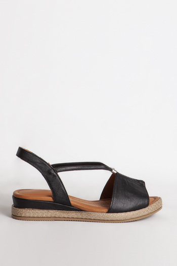 Dericlub Women's Comfort Daily Sandals Real Leather Zy 1276 Black