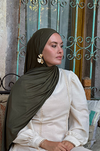 Şalland Khaki Combed Shawl