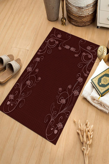 Viyana Home Digital Printed Non-Slip Base Washable Dowry Gift Prayer Mat Prayer Rug