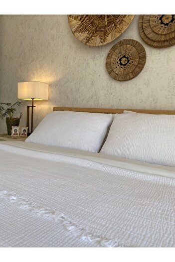 YASEMİNİNEVİ White Muslin Bedspread Pique (170X230Cm)