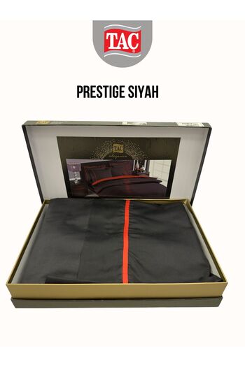 Taç Prestige Black Deluxe Satin Double Duvet Cover Set