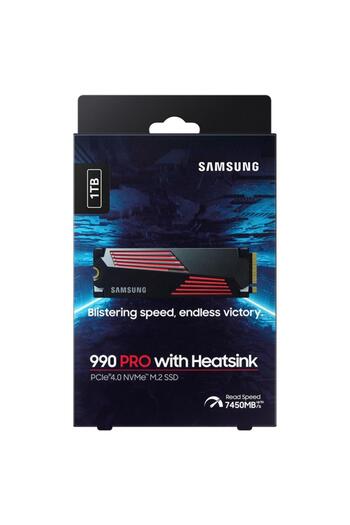 Samsung SSD Samsung 990 PRO 4TB, PCIe Gen 4.0 x4, NVMe, M.2. Heatsink