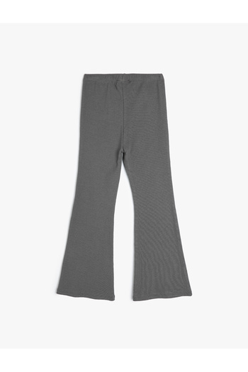 Koton Basic Flare Leggings nadrág elasztikus derékkal bordázott derékkal