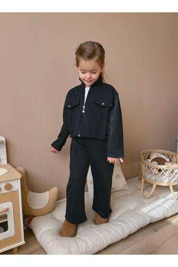 le petit sole Girl's Star Epaulettes Oversize Bottom-Top Set