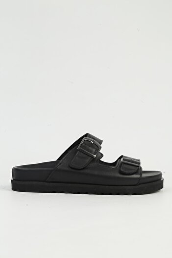 Pierre Cardin Черни дамски кожени чехли PCK-5041