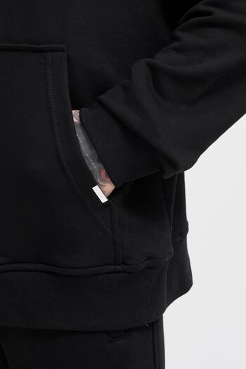 Machinist Ανδρικό φούτερ με κουκούλα Oversize μαύρο