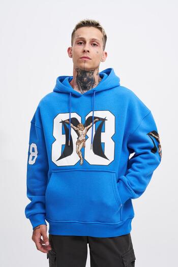 Machinist Ανδρικό φούτερ 88 Jesus Printed Oversize Saks