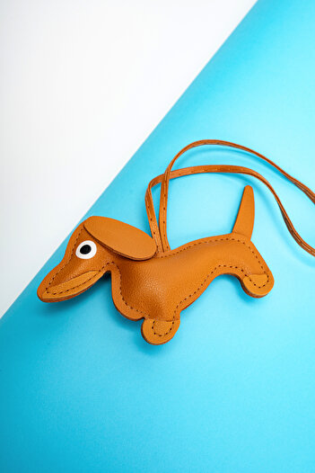 minebag Tan Colored Animal Dog Figure Bag Accessory