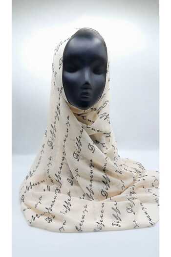 Differenza Cream Colored Logo Shawl