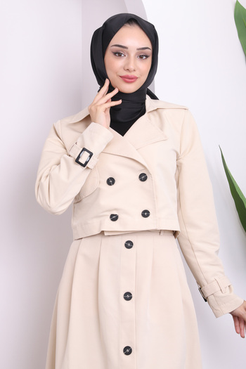 İmajButik Stone Crop Jacket Skirted Set