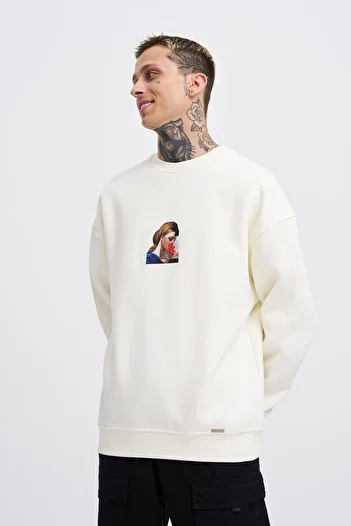 Machinist Men's Oversize Holiness Basic Ecru Sweatshirt