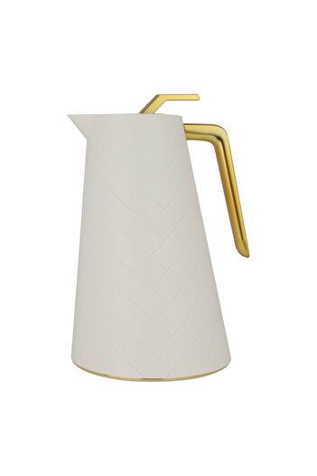 Alsaif Gallery Glory Pro Thermos Light Beige Golden Handle 1.5 Liter