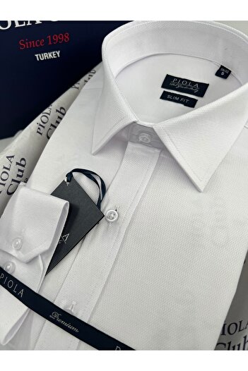Piola Club Біла чоловіча сорочка Slim Fit