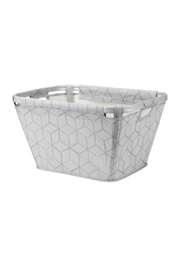 Whitmor Geometrical Hexagons Print Aluminium Frame Laundry Basket