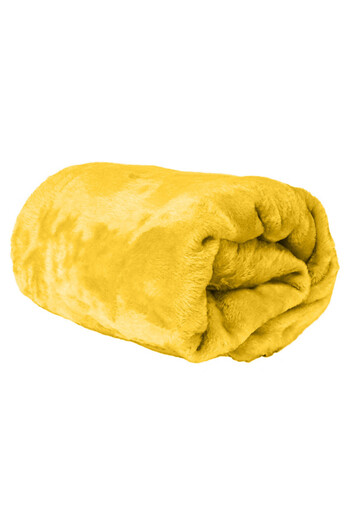 Hotel Linen Klub Double-Flannel Micro-Fleece Throw Blanket, 200 x 220 cm, Mustard