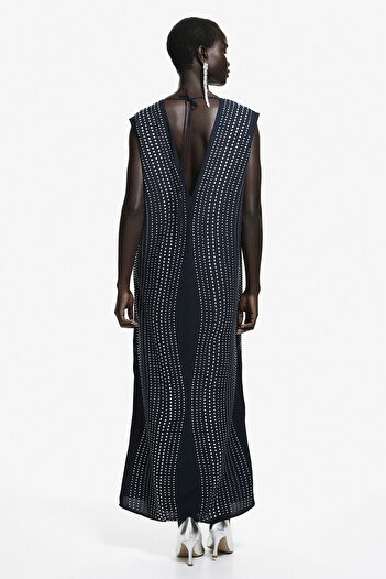 H&M Suni Elmas Süslemeli Elbise