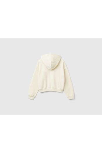 United Colors of Benetton Girl's Ecru Sweater W/Hood