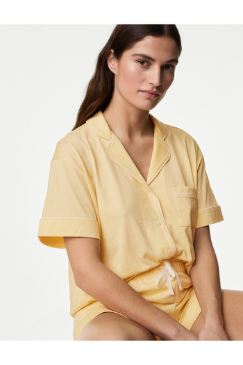 Marks & Spencer Cool Comfort™ Pamuklu Şortlu Pijama Takımı