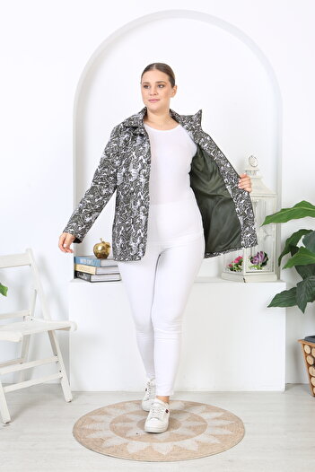 TUTveAL Collection Αδιάβροχο παλτό, Bonded Trench Coat, Εποχιακό, Εμπριμέ, Μοτίβο, Αδιάβροχο, Φόδρα, Χακί