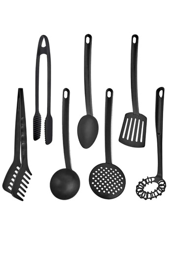 Rotanev 7-Piece Teflon Coating Serving Set - Fireproof and Non-Stick Scoop, Colander, Spatula and Spoon Plastic