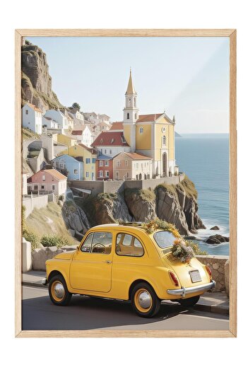 Postifull Amalfi Adventure Framed Painting, Wooden Frame and Poster, Wall Painting Comfort Series No:108338