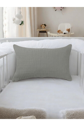 CollessiaHome Muslin Baby Pillow Case 35X60 cm - Gray