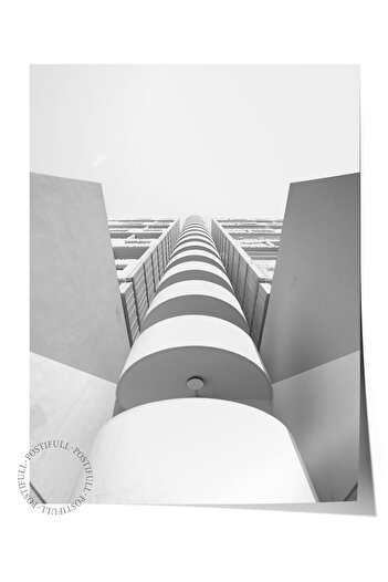 Postifull Architecture Poster, Black and White Unframed Poster, Art Print No:103 Aesthetic Office Wall Decor, Vertical