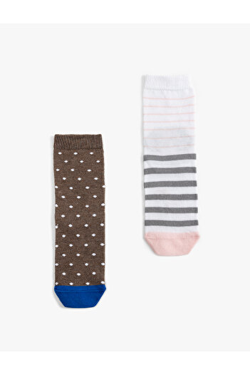 Koton Colorful Dog Patterned 2-Piece Socks Set