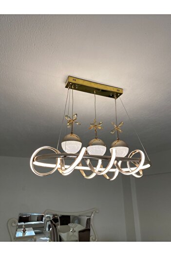 Retro MODERN GOLD KAPLAMA LEDLİ AVİZE