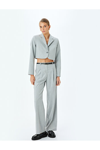 Koton Zweireihige Crop-Blazerjacke