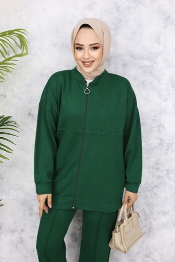 benguen Zippered Double Set - Emerald Green 3344