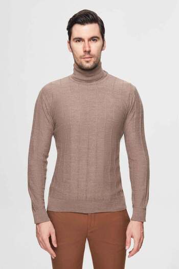 D'S Damat Groom Mink Rib Knitted Wool Regular Fit Sweater