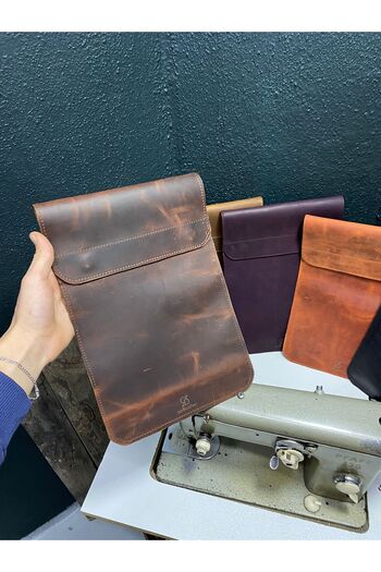 özdemirler deri Crazy Cowhide - минималистична чанта за лаптоп, съвместима с MacBook Air и Pro 13,3" 14"