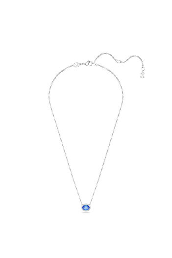 Swarovski Constella Kolye, Oval Kesim, Mavi, Rodyum Kaplama