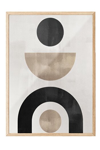Postifull Berlin Shapes No1 Framed Painting, Wooden Frame and Poster, Wall Painting Comfort Series No:108461