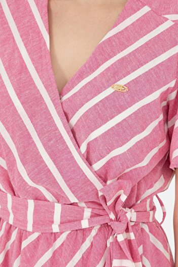 U.S. Polo Assn. Women's Pink V-Neck Woven Dress 1819413