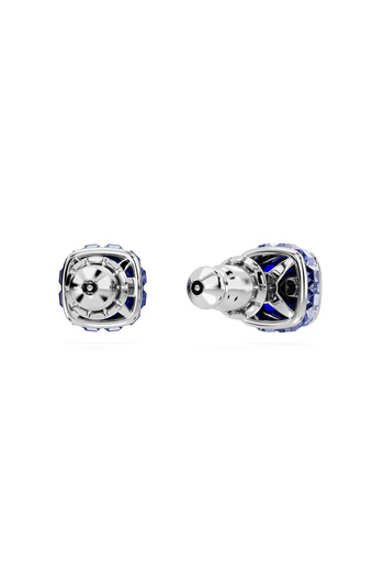 Swarovski Birthstone düğme Küpeler, Kare kesim, Eylül, Mavi, Rodyum kaplama