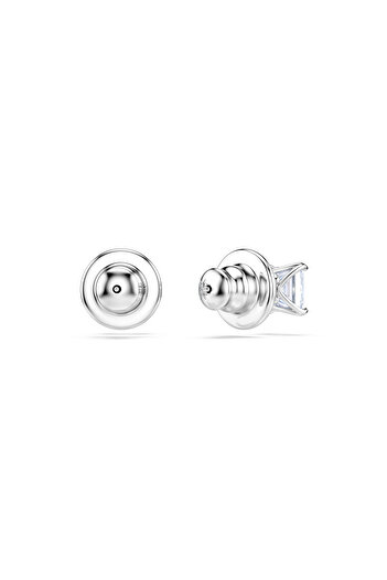 Swarovski Matrix düğme Küpeler, Kare kesim, Mavi, Rodyum kaplama